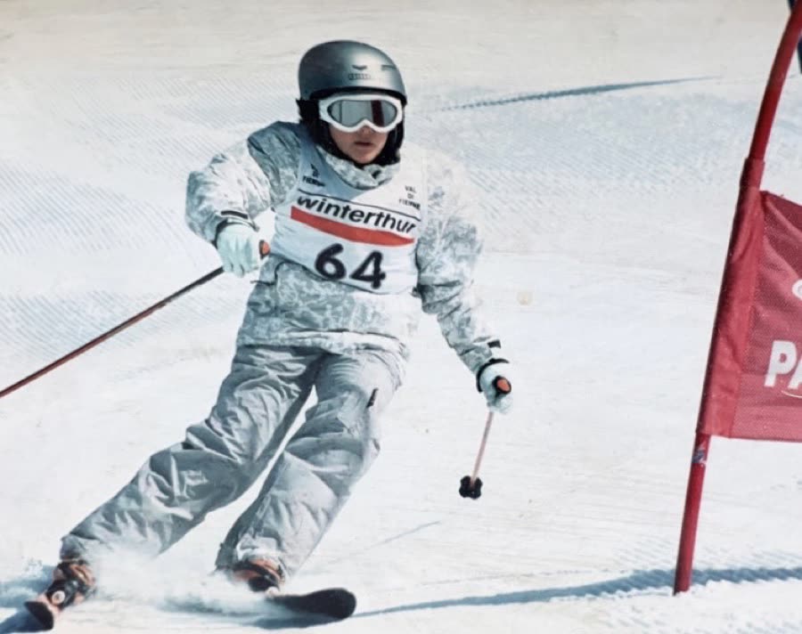 Natalia ski racing as a kid